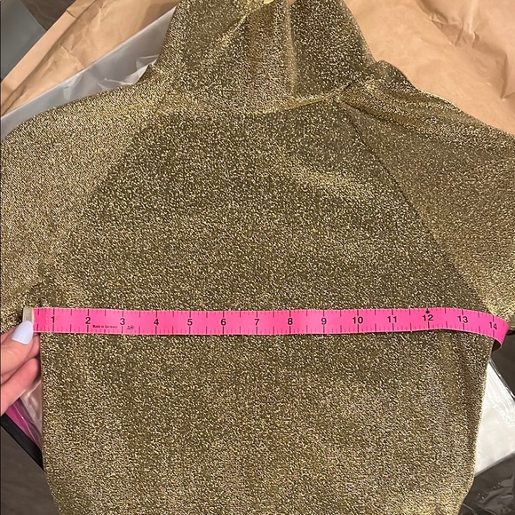 Gold Bodysuit Glitter Long Sleeve Sz M - Picture 3 of 5